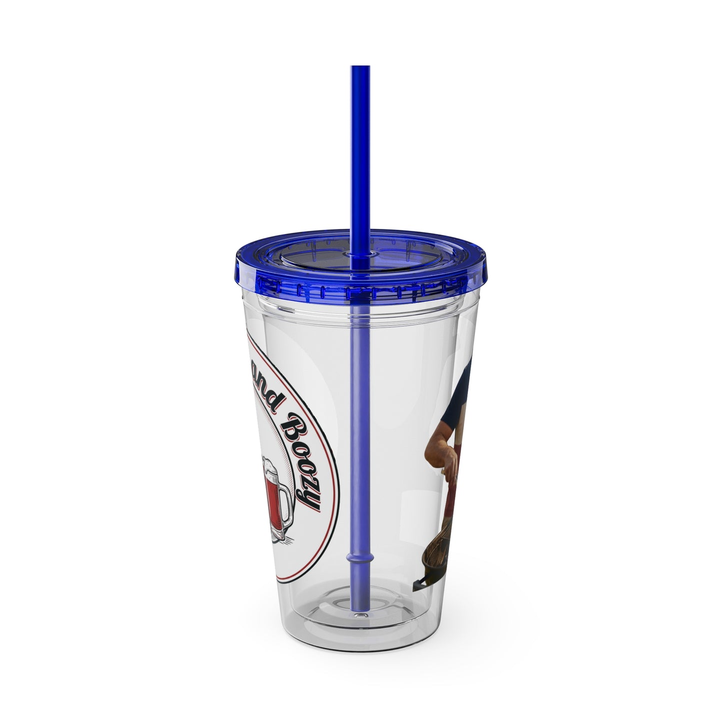 16oz Sunsplash Tumbler with Straw — Beach BBQ Graphic Travel Cup