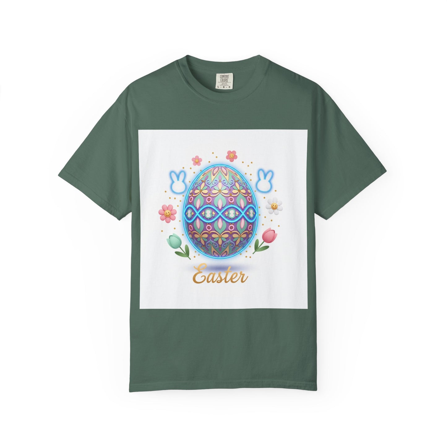 Easter Egg T-Shirt — Pastel Painted Egg & Basket Graphic
