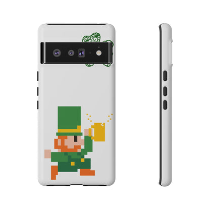 St. Patrick’s Pixel Leprechaun Phone Case — Cute Retro Gaming Clover Design