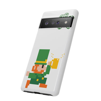 St. Patrick’s Pixel Leprechaun Phone Case — Cute Retro Gaming Clover Design