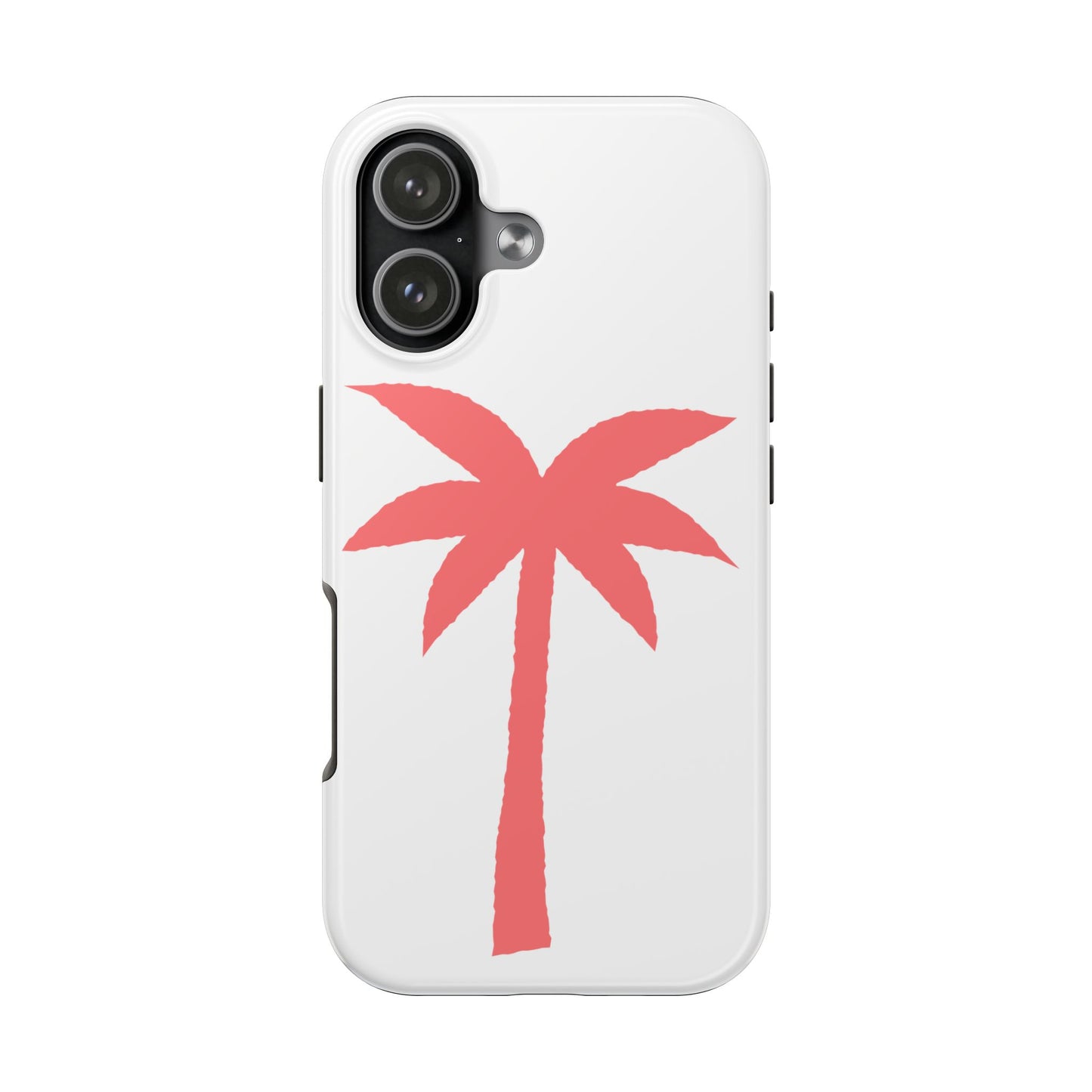 Coral Palm Tough Phone Case — Minimal Tropical iPhone Cover