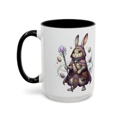 Easter Egg Accent Coffee Mug — Colorful Floral Bunny Design (11/15oz)