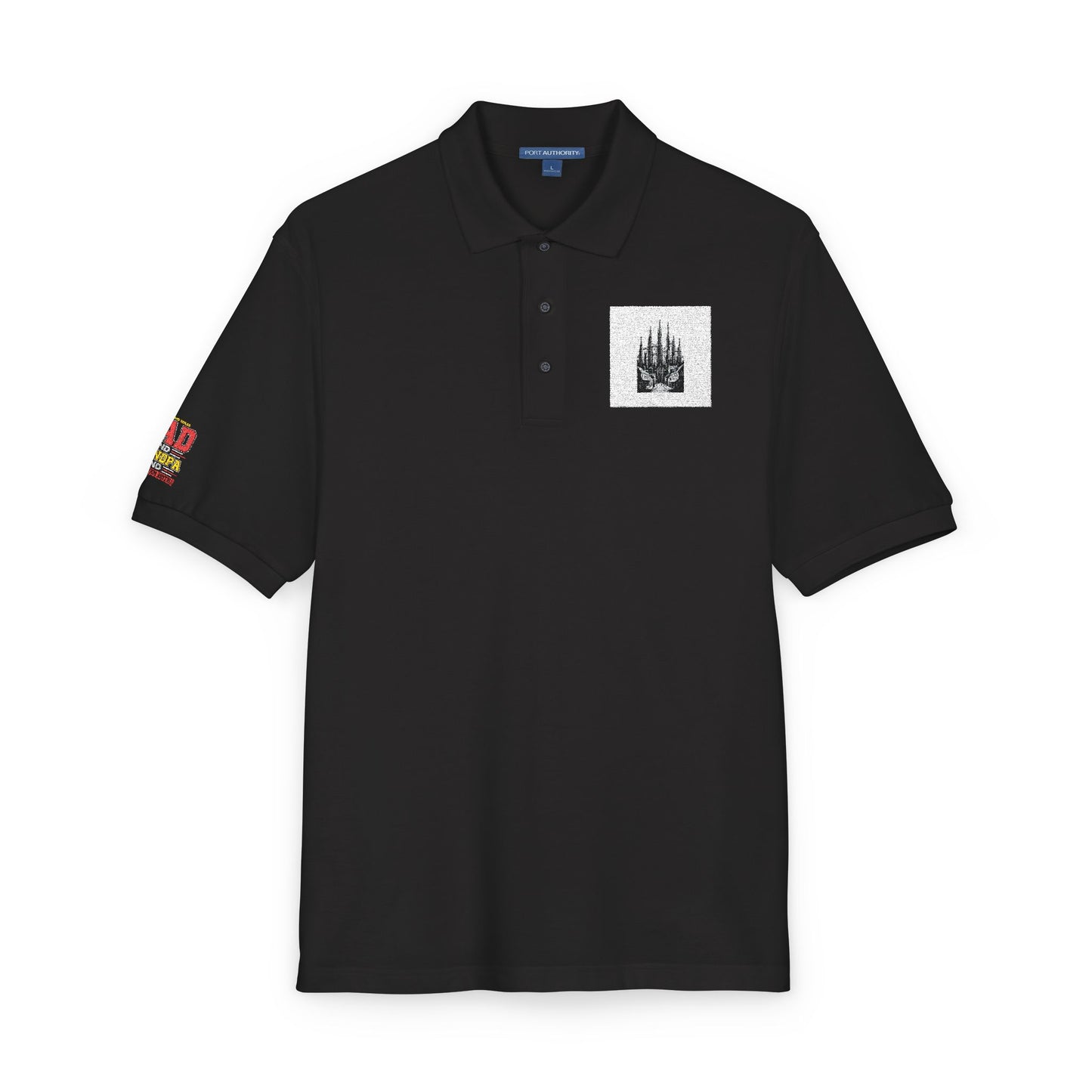 Embroidered Forest Camp Polo — Nature Graphic Chest & Sleeve Patch