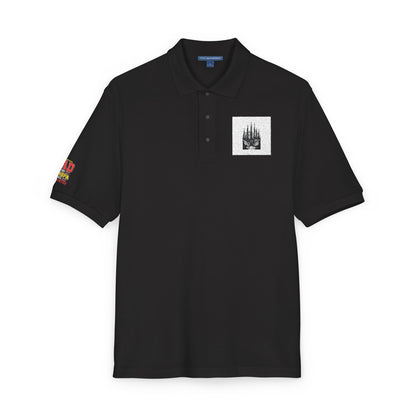 Embroidered Forest Camp Polo — Nature Graphic Chest & Sleeve Patch