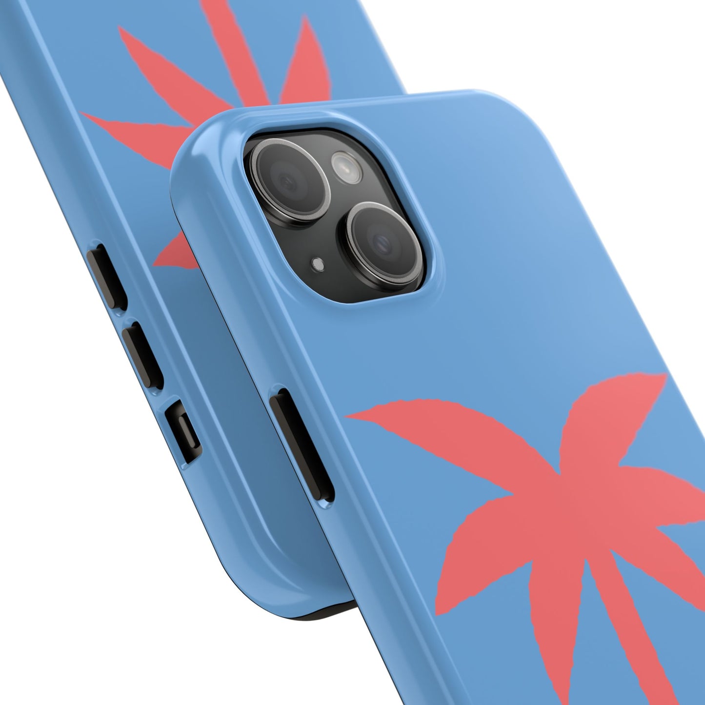 Tough Phone Case — Coral Palm on Sky Blue (Durable Protective Phone Cover)