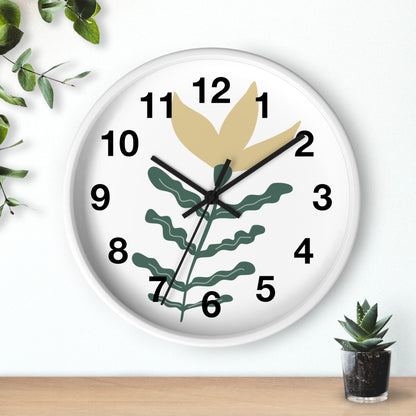 Botanical Wall Clock — Minimal Floral Timepiece