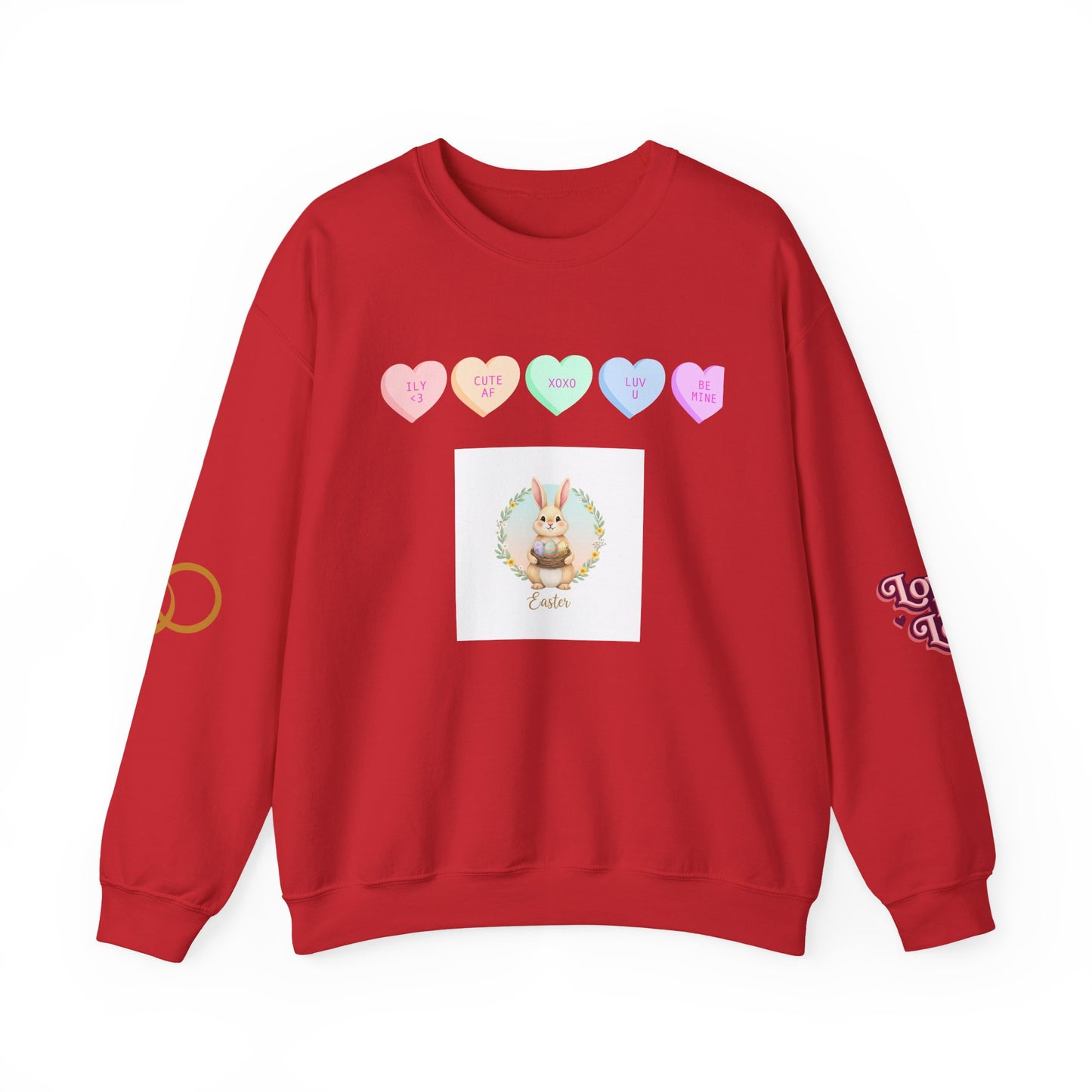 Easter Bunny & Candy Hearts Crewneck Sweatshirt