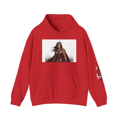 Wonder Woman Hoodie — Vintage Superhero Graphic Sweatshirt ('Go girl' sleeve)