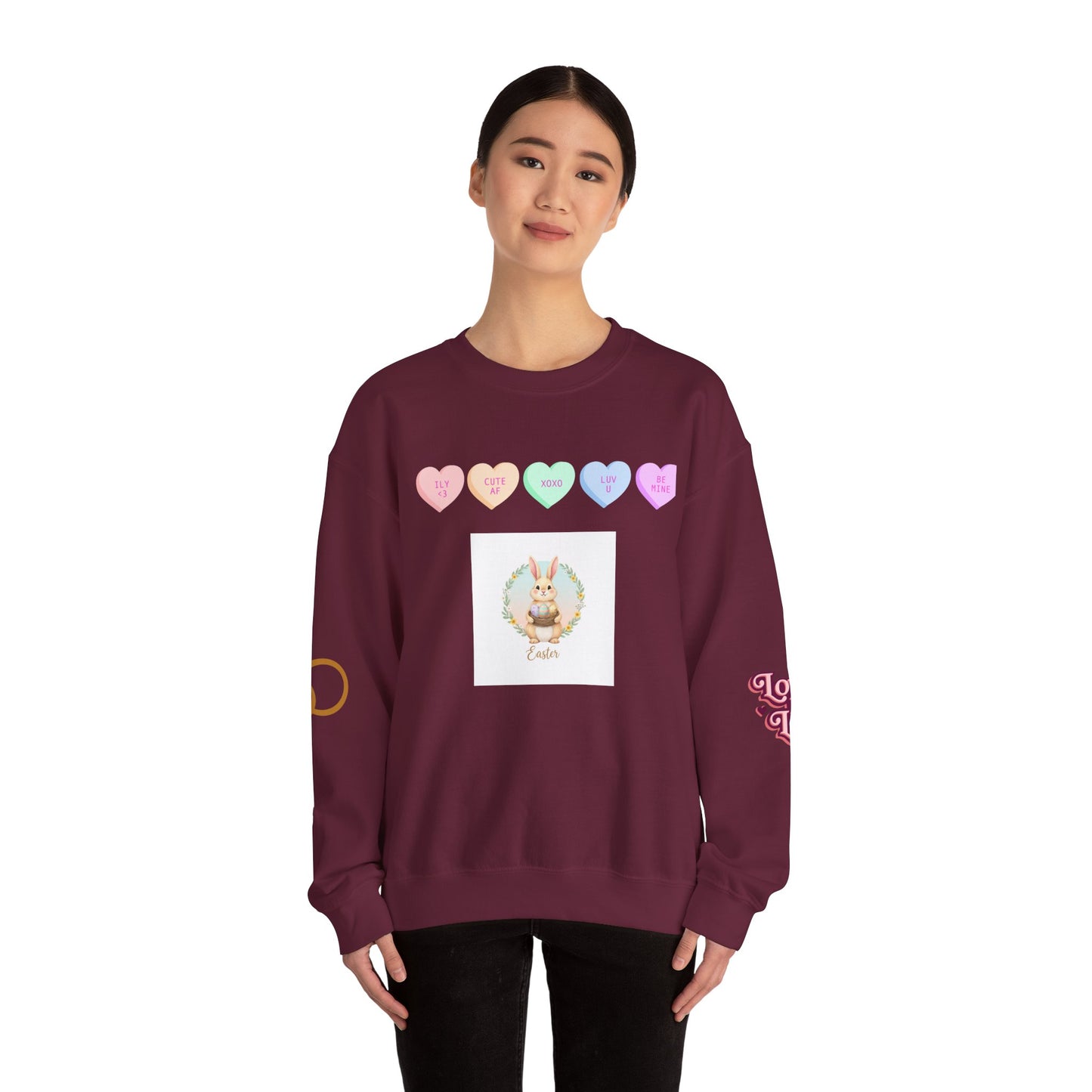 Easter Bunny & Candy Hearts Crewneck Sweatshirt
