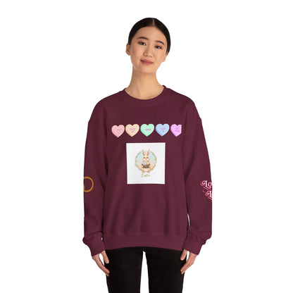 Easter Bunny & Candy Hearts Crewneck Sweatshirt