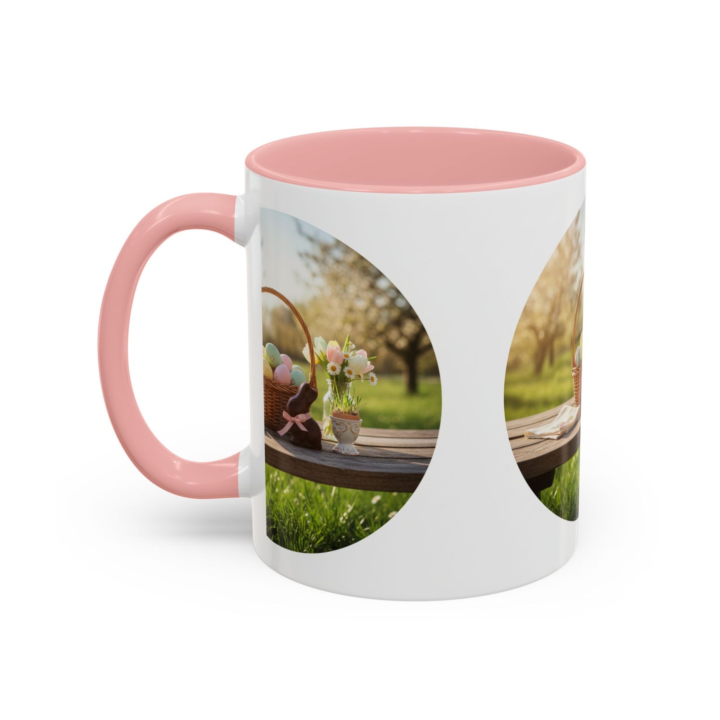 Easter Basket Coffee Mug — Spring Pastel Egg Design (11/15oz Accent Mug)