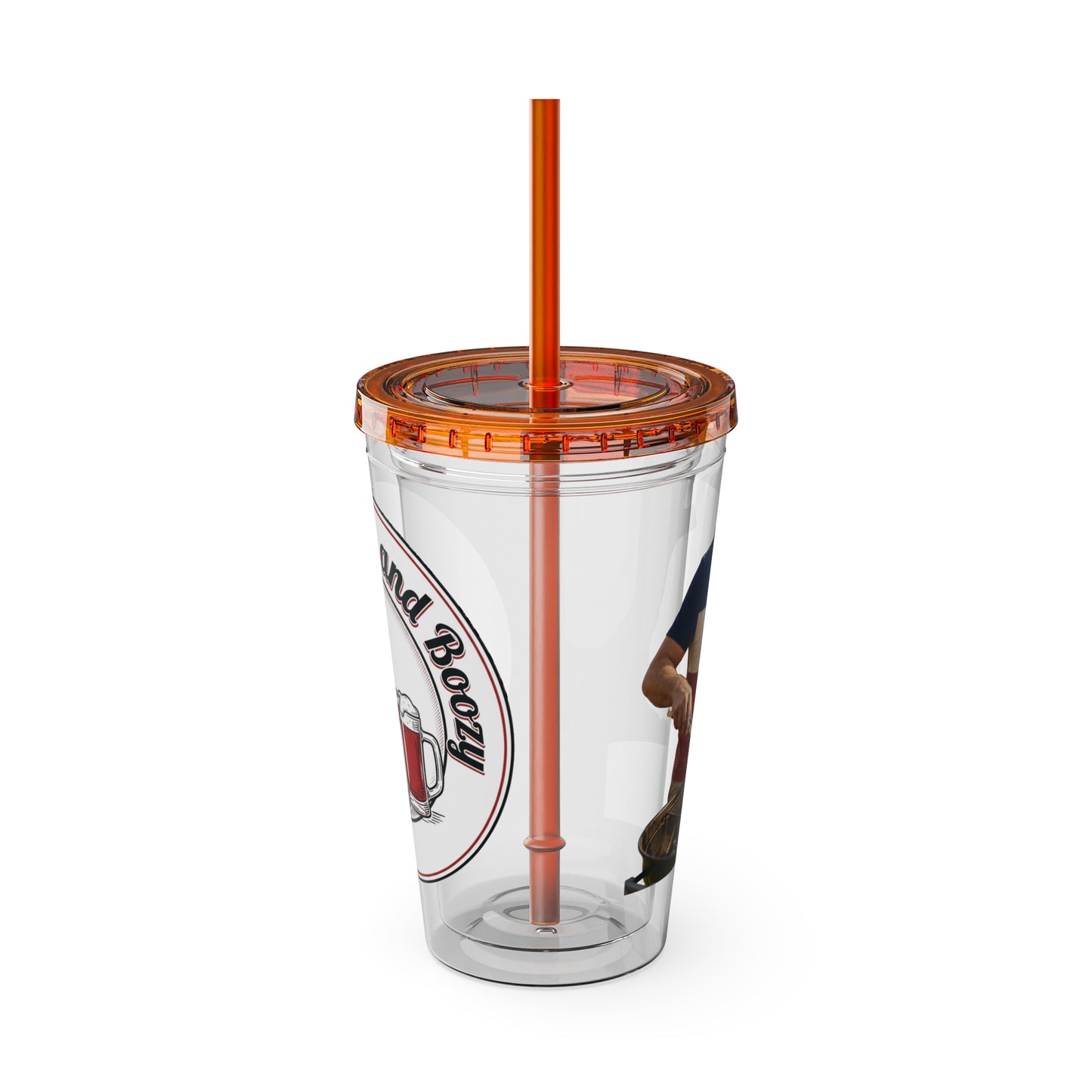 16oz Sunsplash Tumbler with Straw — Beach BBQ Graphic Travel Cup