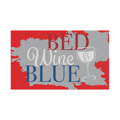 Flag - Red Wine & Blue Decorative Flag (Bed Wine & Blue Design)