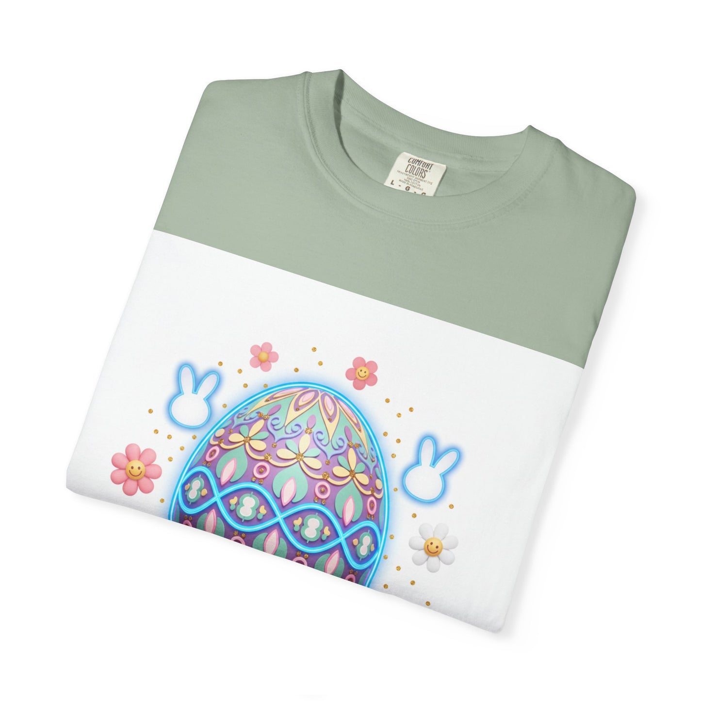 Easter Egg T-Shirt — Pastel Painted Egg & Basket Graphic