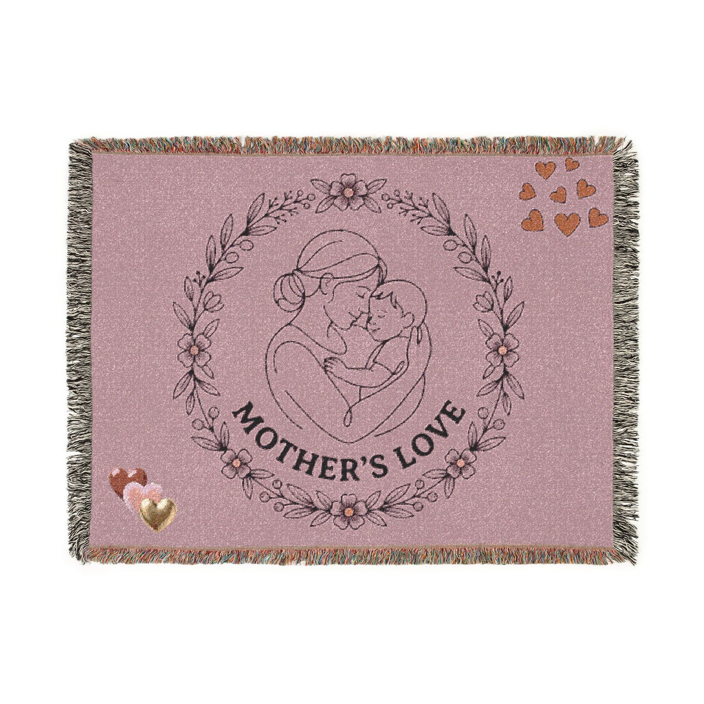 Mother's Love Woven Blanket — Soft Decorative Throw for New Moms & Mother's Day Gift