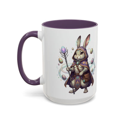 Easter Egg Accent Coffee Mug — Colorful Floral Bunny Design (11/15oz)