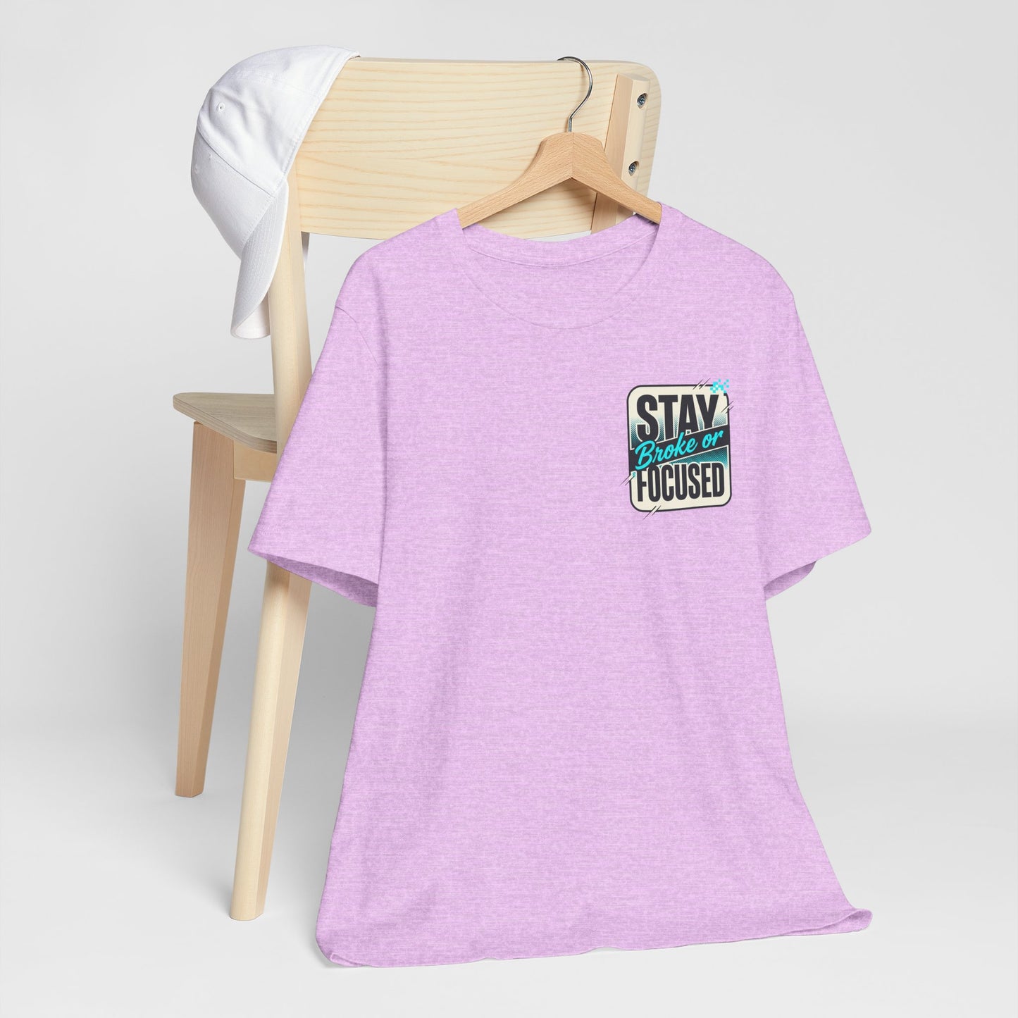 Stay Focused / Built Not Given Fitness T‑Shirt — “Stay Broke or Focused” Motivational Gym Tee