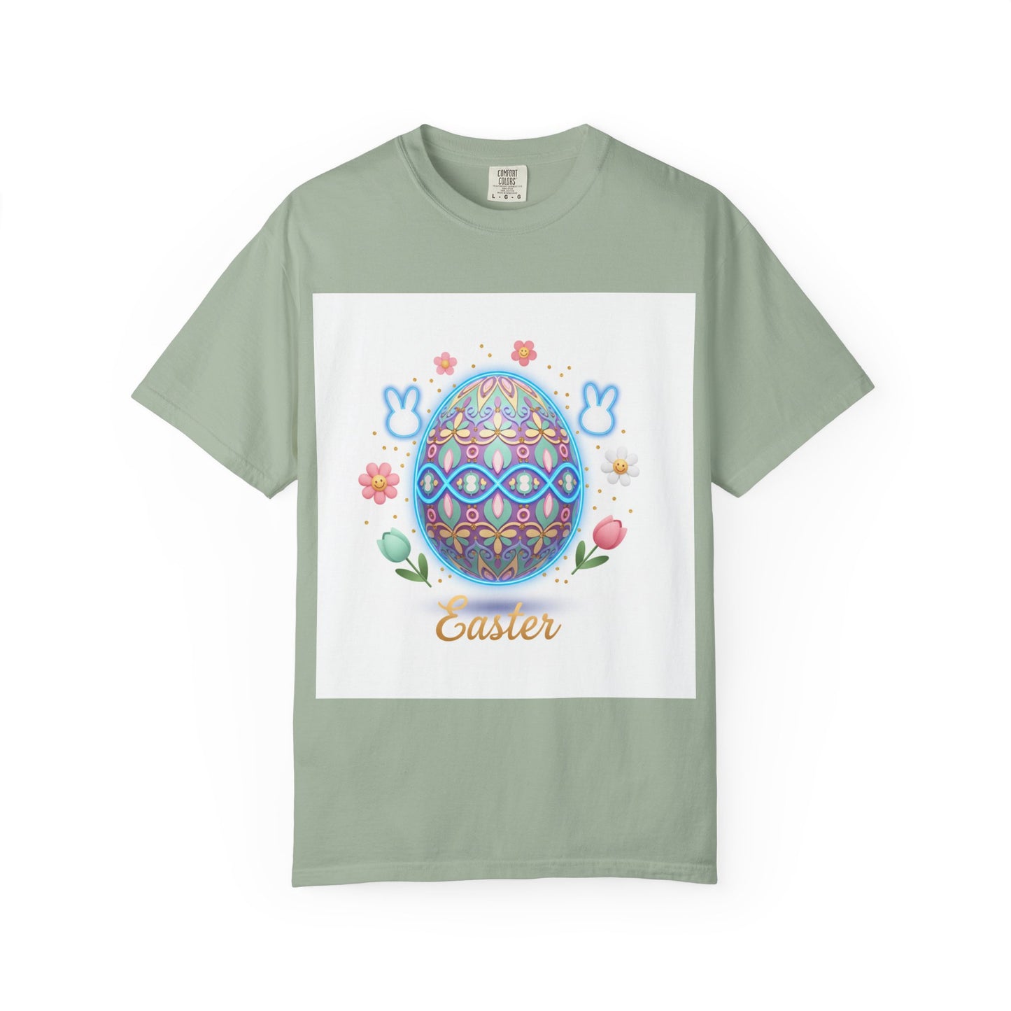 Easter Egg T-Shirt — Pastel Painted Egg & Basket Graphic