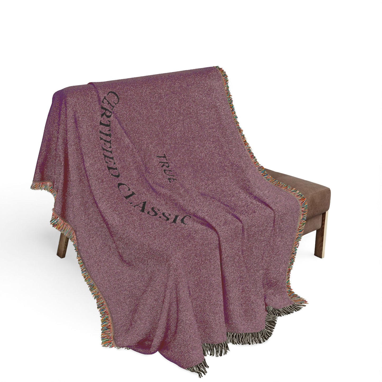 Woven Blanket — 'True Complicated Classic' Embroidered Throw (Pink or Green)