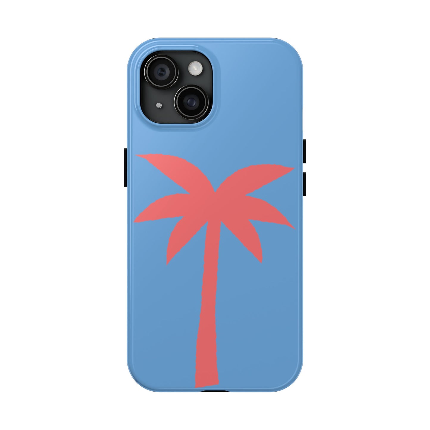 Tough Phone Case — Coral Palm on Sky Blue (Durable Protective Phone Cover)