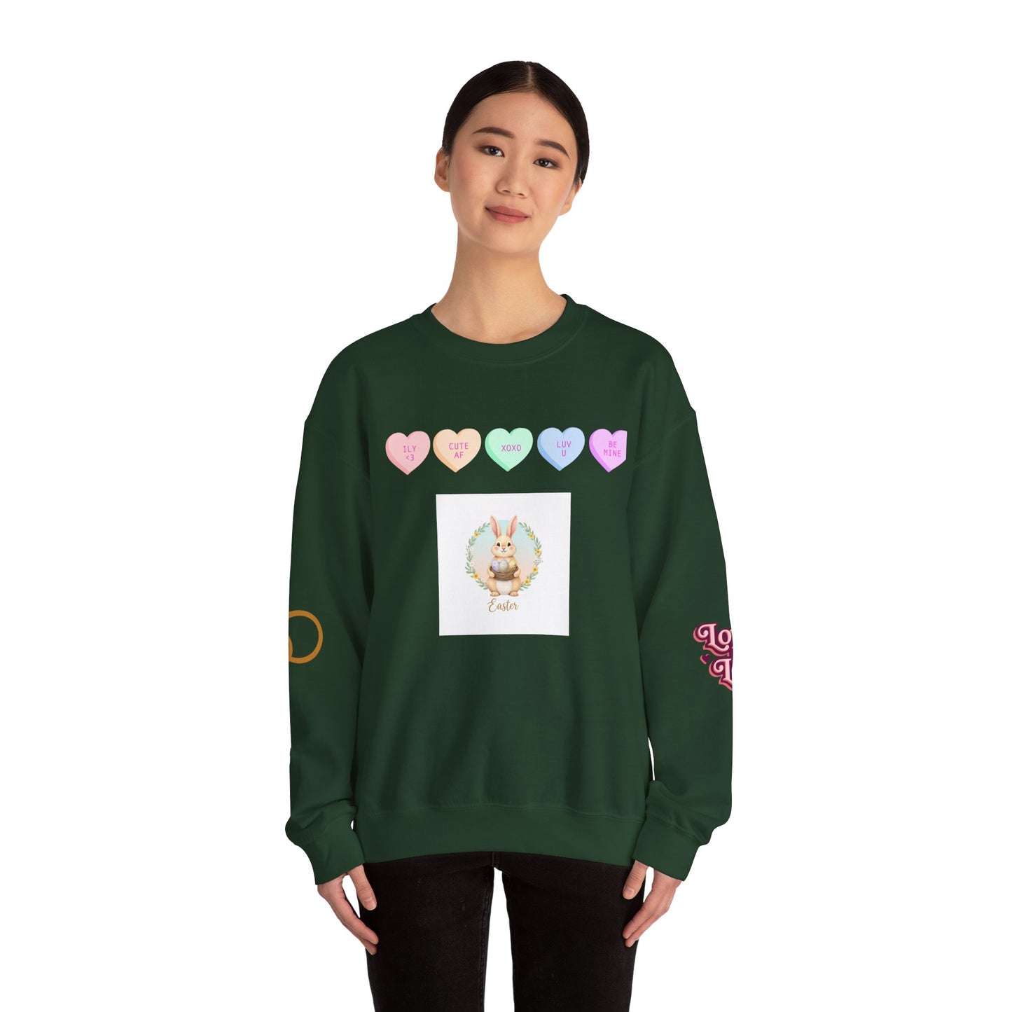 Easter Bunny & Candy Hearts Crewneck Sweatshirt