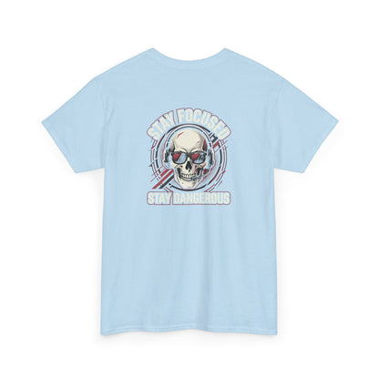 Unisex Heavy Cotton Tee DISCIPLINE OVER FEELINGS , STAY FOCUSED STAY DANGEROUS.