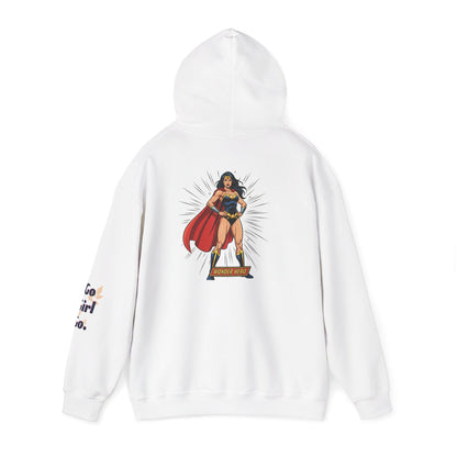 Wonder Woman Hoodie — Vintage Superhero Graphic Sweatshirt ('Go girl' sleeve)