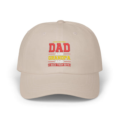 Dad Grandpa Classic Cap — Vintage Stacked Titles Hat ("Dad, Grandpa")