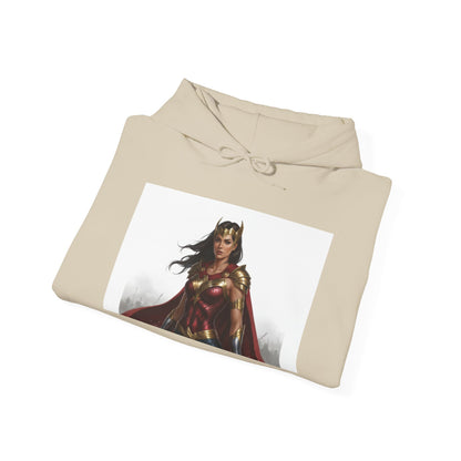Wonder Woman Hoodie — Vintage Superhero Graphic Sweatshirt ('Go girl' sleeve)