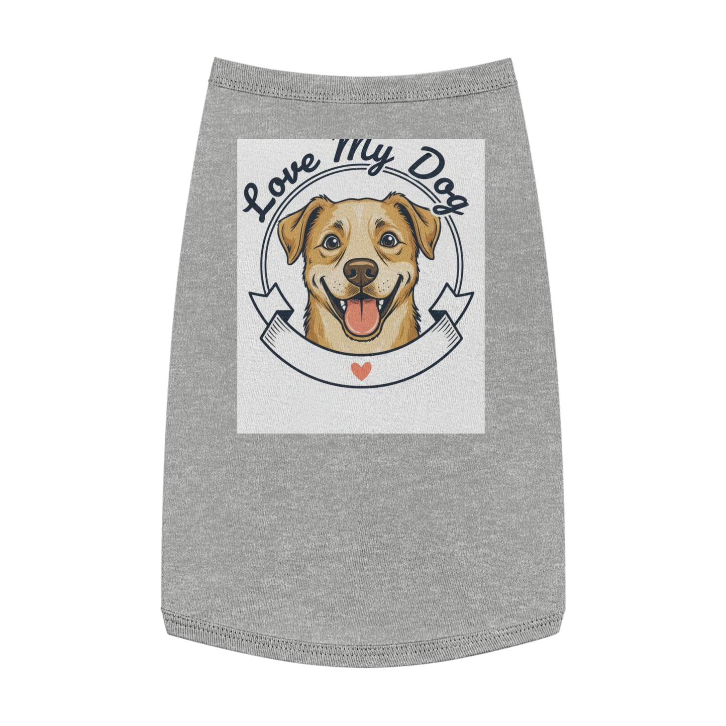 Dog Love Pet Tank Top - "Love My Dog" Cute Smiling Pup Graphic