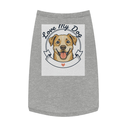 Dog Love Pet Tank Top - "Love My Dog" Cute Smiling Pup Graphic