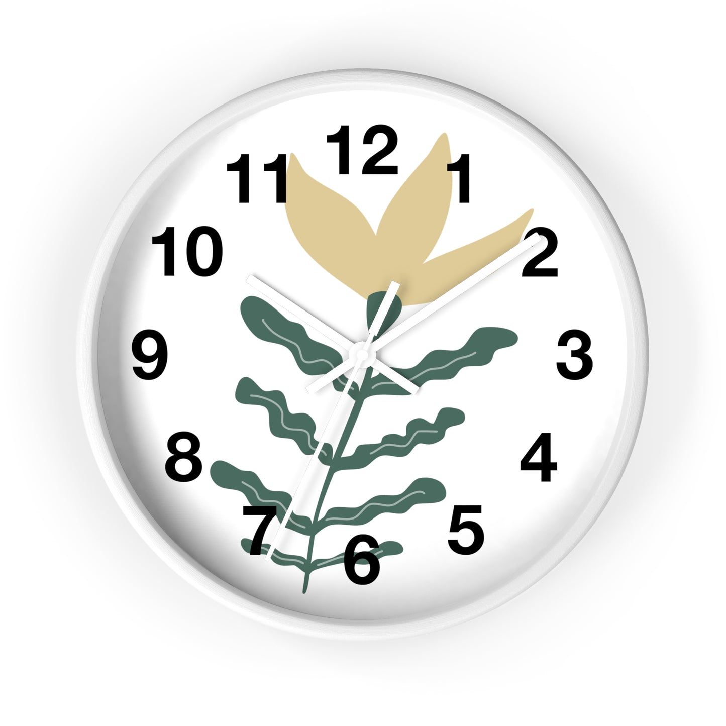 Botanical Wall Clock — Minimal Floral Timepiece
