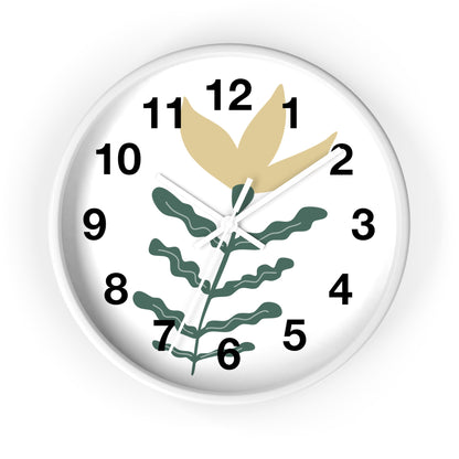 Botanical Wall Clock — Minimal Floral Timepiece