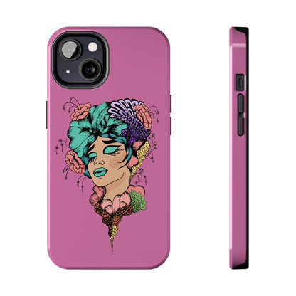 Tough Phone Case — Retro Floral Femme Illustration, Protective Art Phone Cover