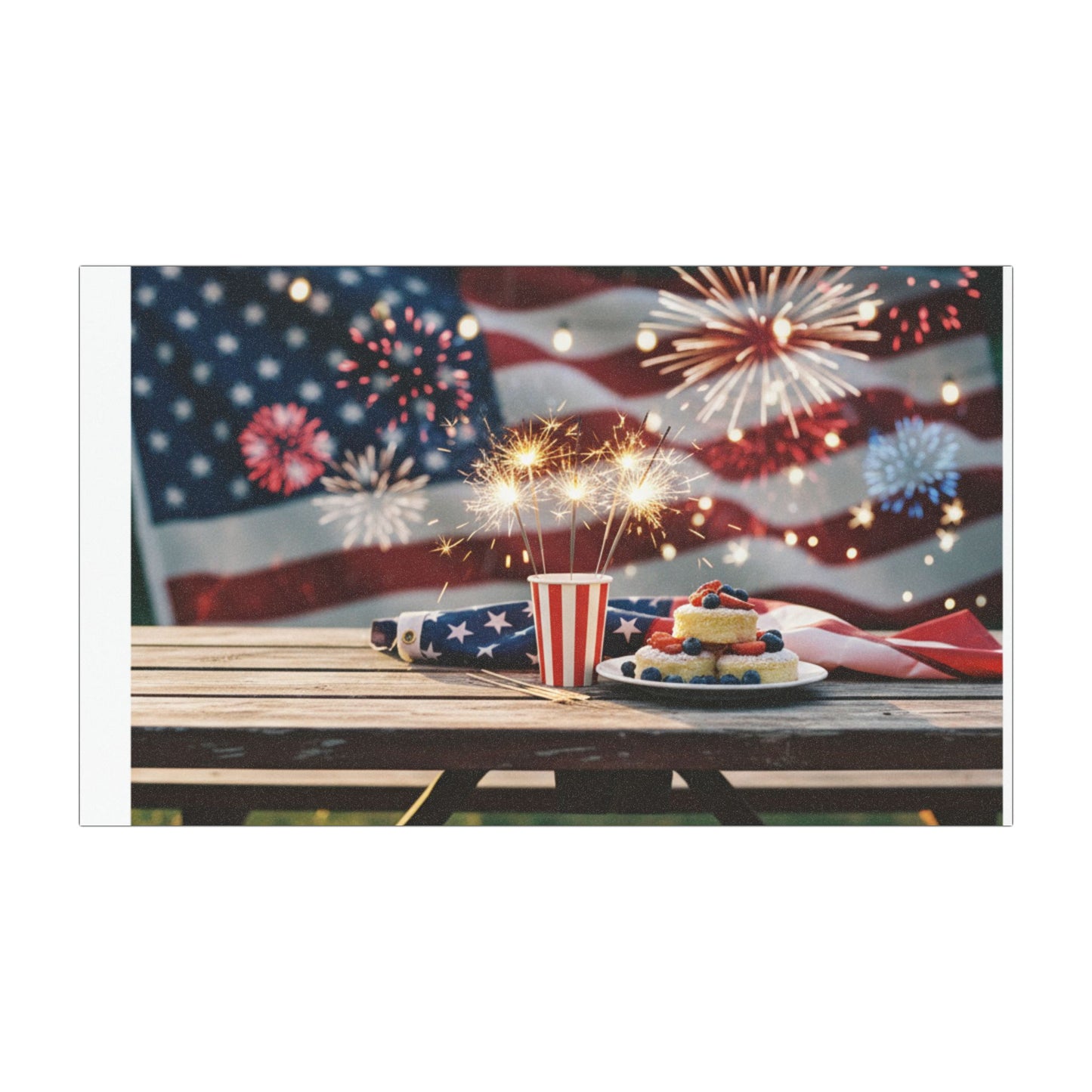 Patriotic Fireworks Car Magnet — American Flag 4th of July Decor